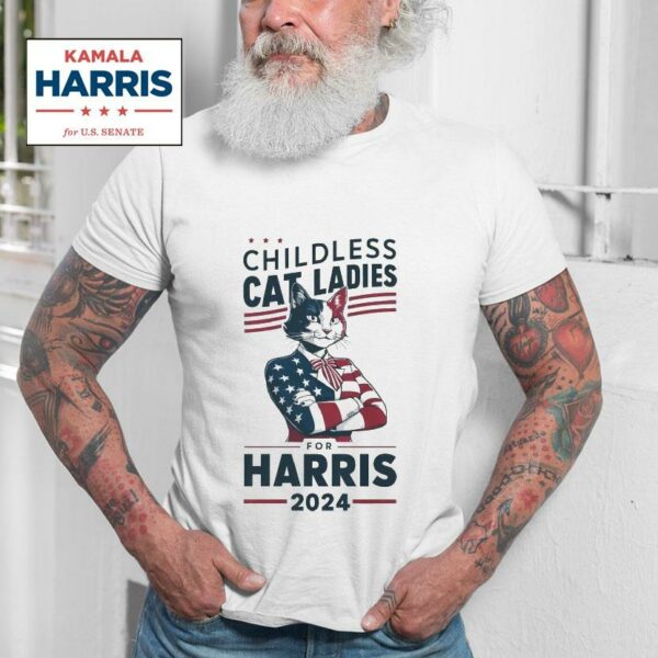 Childless Cat Ladies For Kamala Harris Painting Usa Tshirt