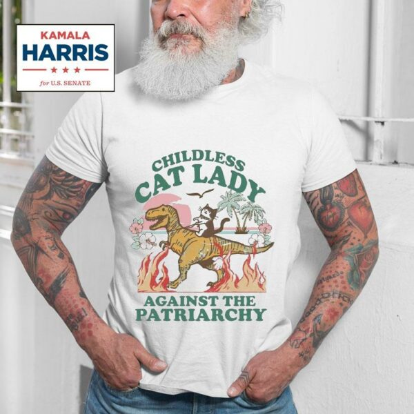 Childless Cat Lady Against The Patriarchy Kamala Harris Coconut Painting Tshirt