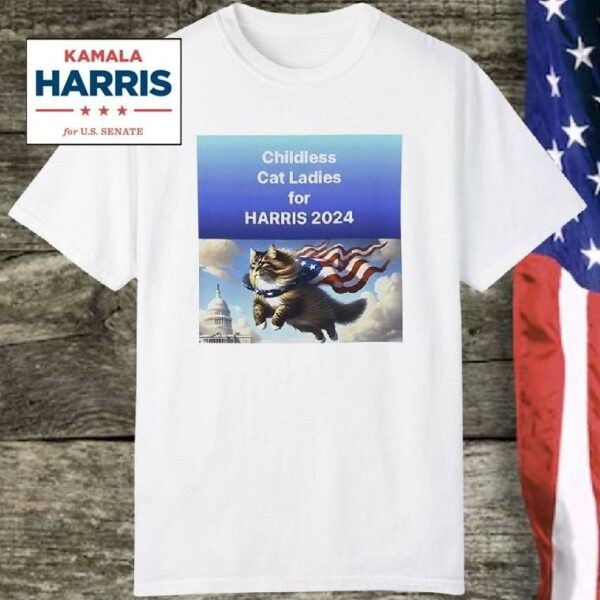 Kamala Harris 24 Childless For Cat Ladies Shirt