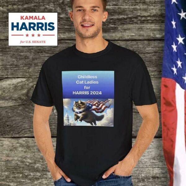 Kamala Harris 24 Childless For Cat Ladies Shirt