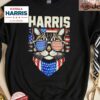 Kamala Harris For President 2024 Funny Cat Graphic Shirt