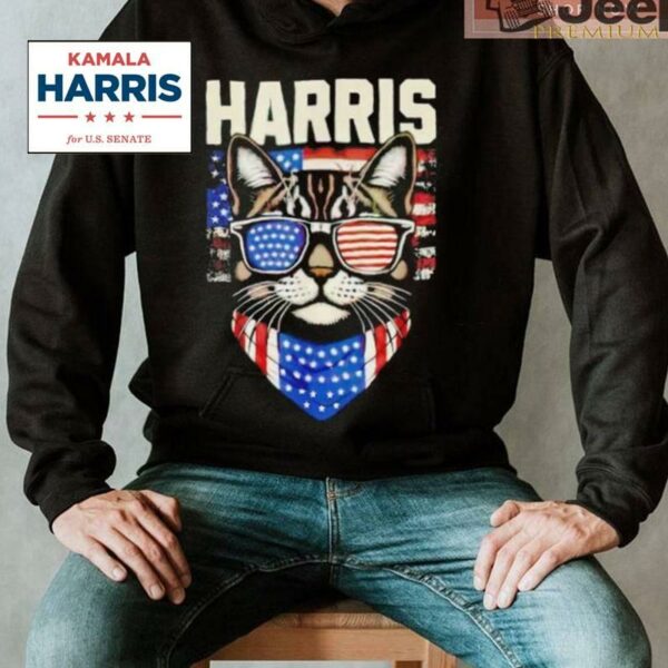 Kamala Harris For President 2024 Funny Cat Graphic Shirt