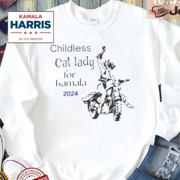 Kamala Harris Shirt Childless Cat Ladies For Kamala Harris 47 Funny Pro Kamala T Shirt Women’s Rights Activist Election 2024 Vote Shirt