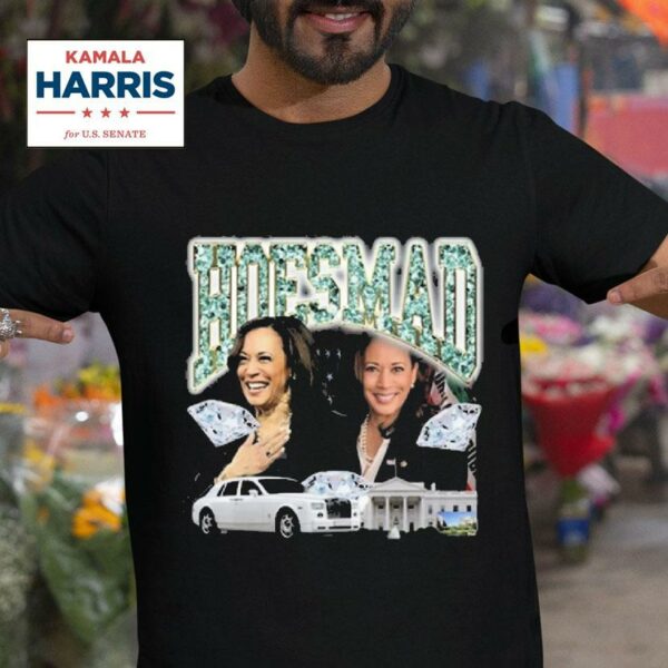 Lookatdustin Wearing Kamala Harris Hoes Mad Tshirt