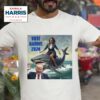 Vote Harris Donald Trump And Kamala Harris Riding A Shark Tshirt