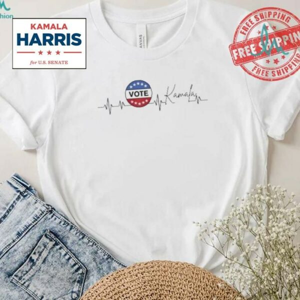 Vote Kamala Harris 2024 Election Heartbeat Ekg Signature Shirt