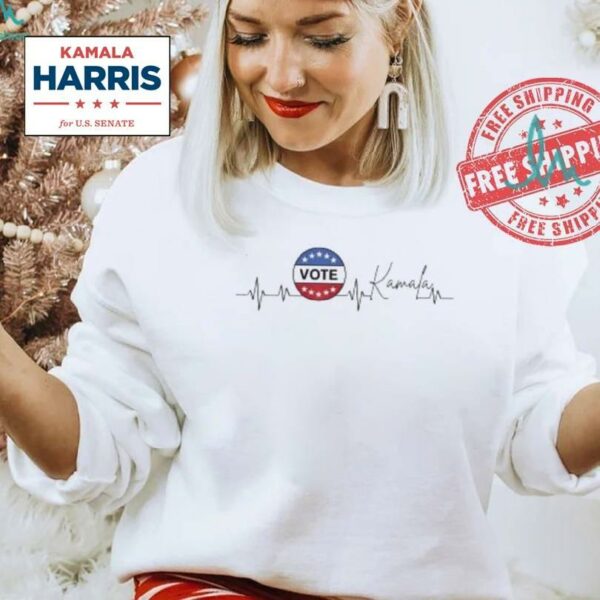 Vote Kamala Harris 2024 Election Heartbeat Ekg Signature Shirt