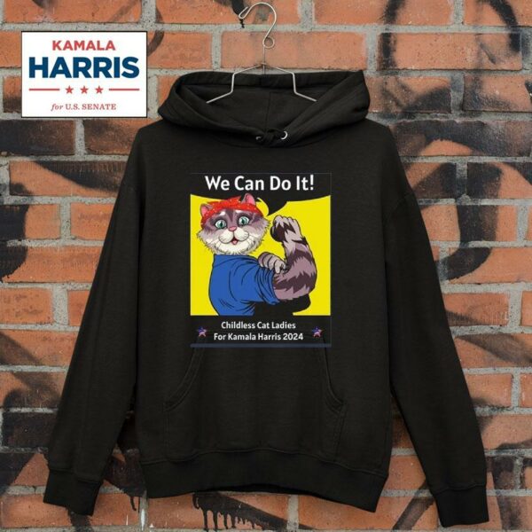 We Can Do It Childless Cat Ladies For Kamala Harris Women S Painting Hoodie