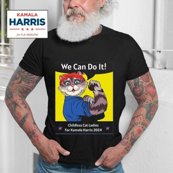 We Can Do It Childless Cat Ladies For Kamala Harris Women S Painting Tshirt