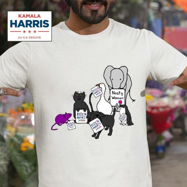 Animals With Biden Harris Signs Supporting Kamala Harris Tshirt