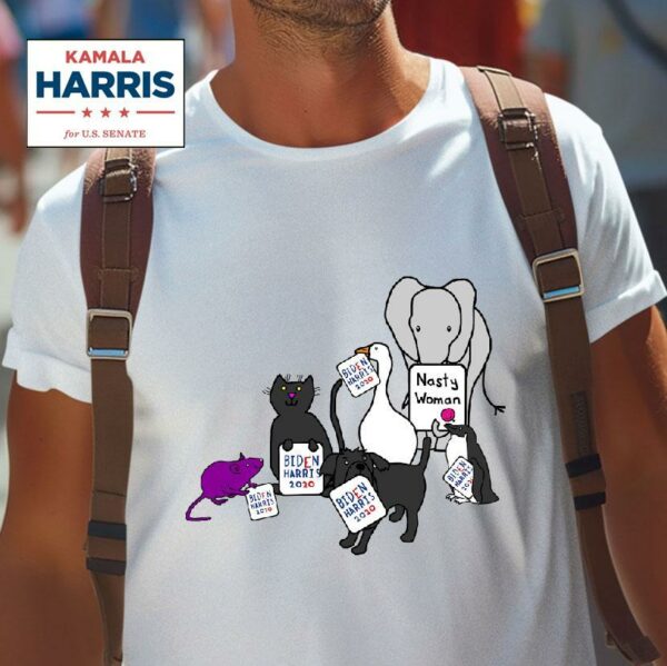 Animals With Biden Harris Signs Supporting Kamala Harris Tshirt