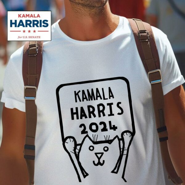 Cat Holding Kamala Harris Sign Tshirt