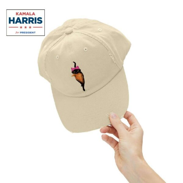 Cat Ladies For Kamala 2024 Distressed Cap