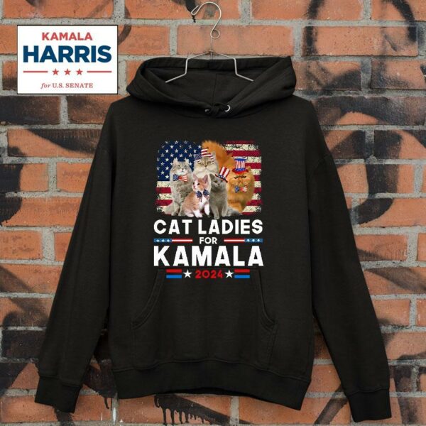 Cat Ladies For Kamala Funny Cat President Kamala Harris Hoodie