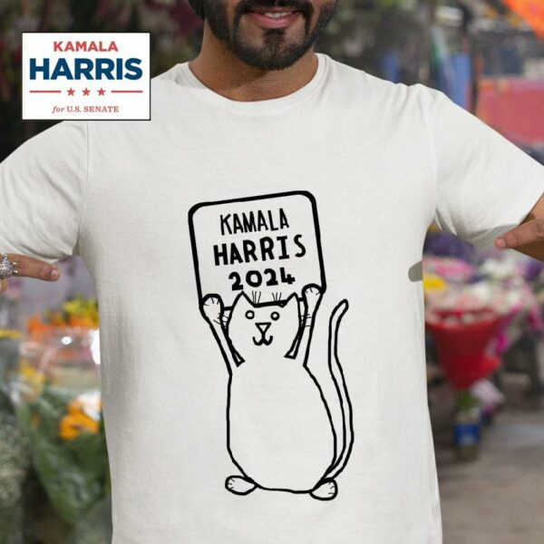 Cute Cat And Kamala Harris Sign Tshirt