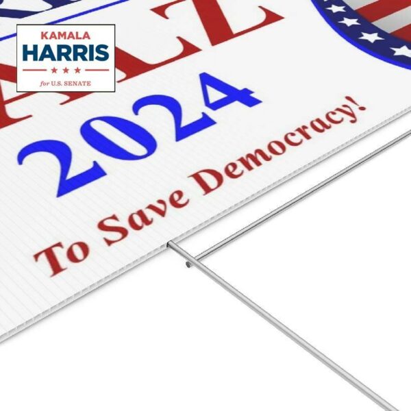 Harris Walz 2024 To Save Democracy Yard Sign