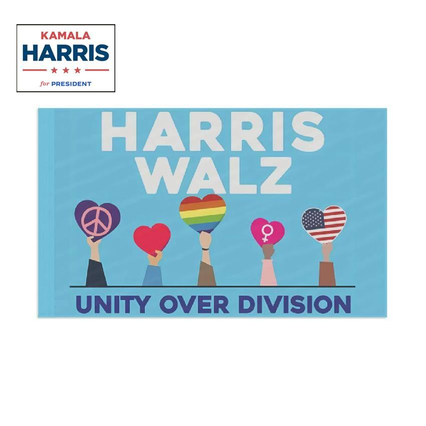 Harris Walz Unity Over Division Flag