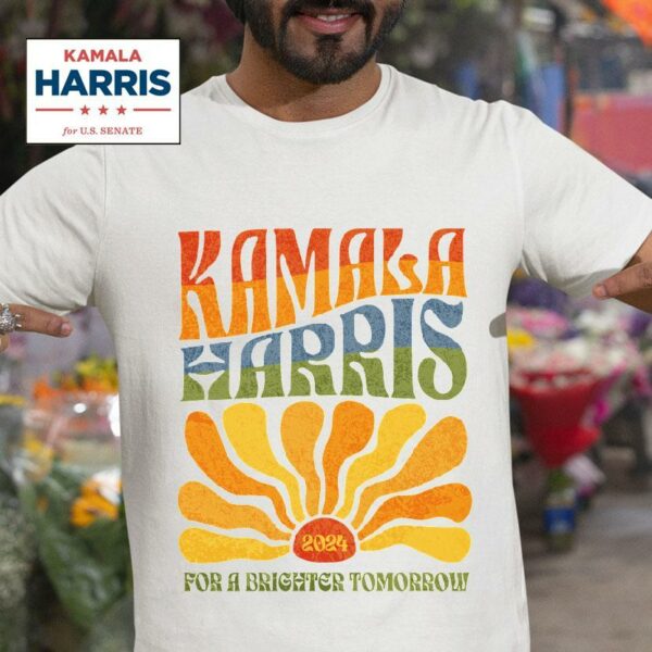 Kamala Harris Vintage Boho Groovy Retro Rainbow Tshirt