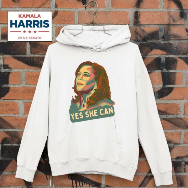 Kamala Harris Portrait Yes She Can Hoodie