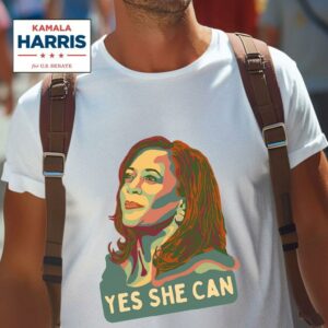 Kamala Harris Portrait Yes She Can Tshirt