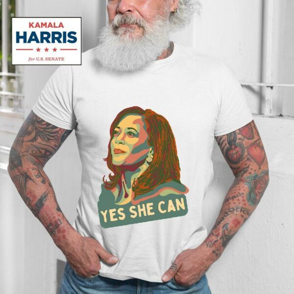 Kamala Harris Portrait Yes She Can Tshirt