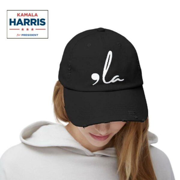 Kamala Harris Comma La Distressed Cap