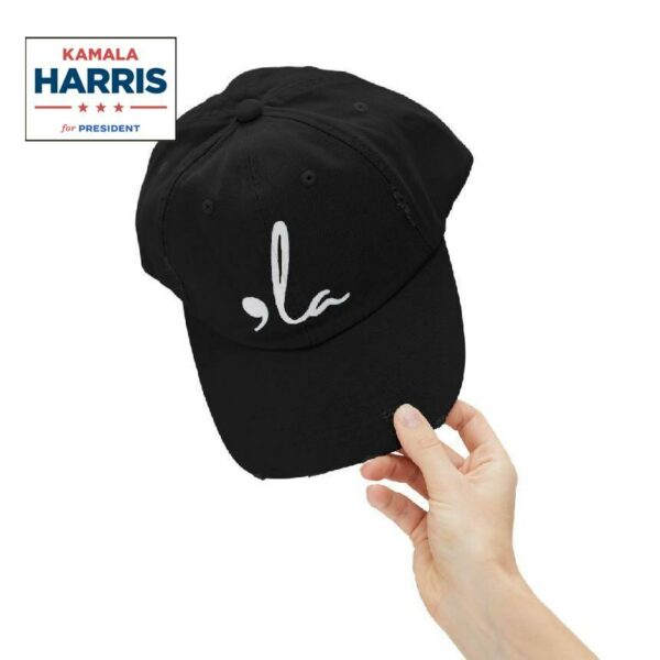 Kamala Harris Comma La Distressed Cap