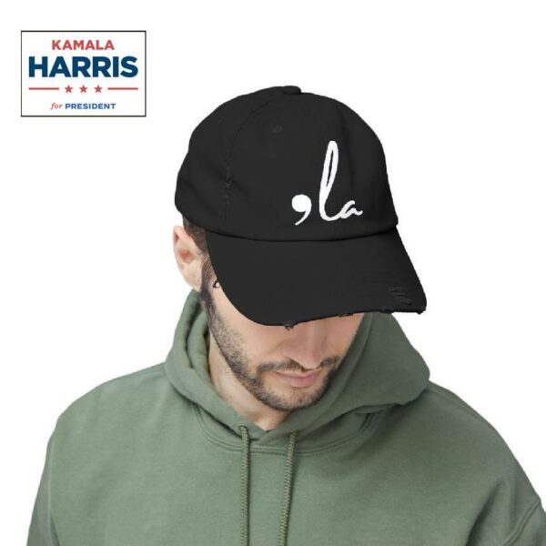 Kamala Harris Comma La Distressed Cap