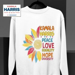 Kamala Harris Peace Love Equality Hope Diversity Colorful Sweatshirt