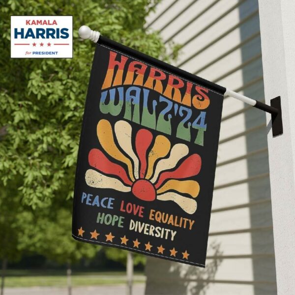 Peace Love Equality Hope Diversity Kamala Harris House Flag